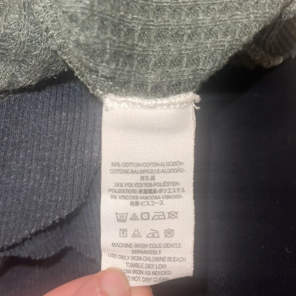 Free people waffle thermal scoop neck top size small Olive Green Women's Top - Picture 5 of 5